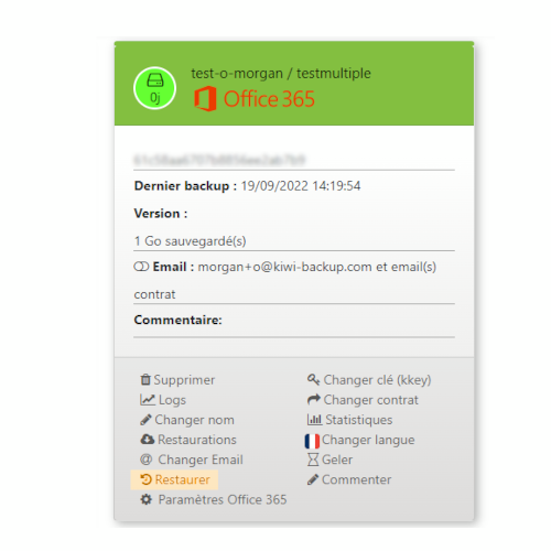 Bouton restaurer Bouton restaurer