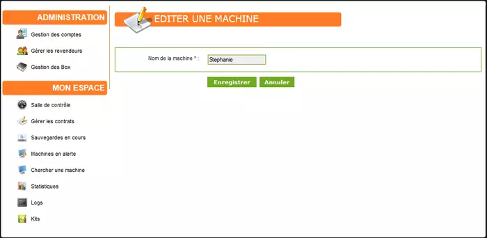 changement nom machine